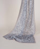 Printed Soft Wool Scarf - White and Grey Paisley