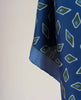 Bandana Scarf Twill Silk - Blue Tile Print