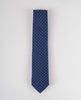 Micro Flower Print Twill Silk Tie - Navy Blue