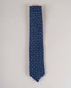 Micro Paisley Print Twill Silk Tie - Navy Blue