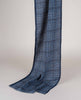 Wool Printed Scarf - Blue Check Melange